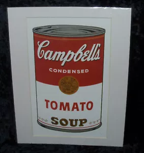 Vintage CAMPBELL'S SOUP Andy Warhol Art Matted Print 11x14 MCGAW GRAPHICS - Picture 1 of 3
