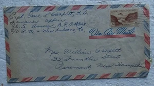 1946 Canal Zone 6c Airmail U.S. Army postal envelope to Claremont N.H. - Picture 1 of 3