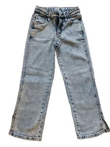 ART CLASS HI RISE STRAIGHT WIDE LEG BAGGY DENIM PANTS W/2 SPLITS KID GIRL SZ 6 - Picture 1 of 13