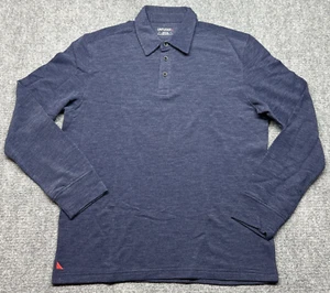 UNTUCKit Dao Polo Shirt Mens M Reg Fit Navy Blue Long Sleeve Cotton Blend New - Picture 1 of 9