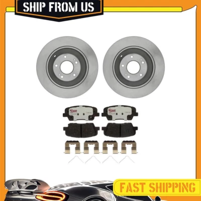 Kit rotores de freno traseros y pastillas de freno híbridas para Hyundai Santa Fe XL 2017-2019 Foto 1 de 4