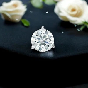 GIA Certified 0.25 Cts F/VS1 Round Natural Diamond Men's Stud Earring 18ct Gold - Picture 1 of 2