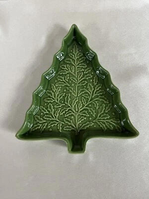 Hallmark Green Ceramic Christmas Tree Serving Dish/Tray/Platter 10.5” T 9” W - Image 1 of 3