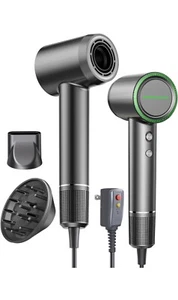 Hair Dryer with Diffuser, 150000 RPM Brushless Motor Ionic Portable Blow Dryer - Picture 1 of 6