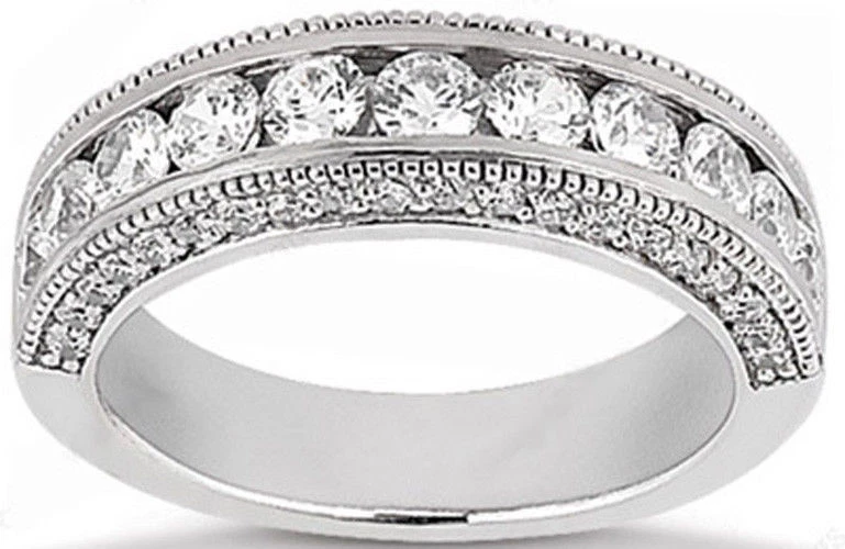 1.79 ct Round Diamond Wedding Gold Ring Anniversary Band F color VS/SI1 clarity - Image 1 of 1