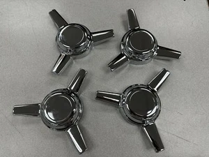 4 - THREADED MOUNT SPINNER TRIBAR KNOCKOFF ONLY NO BASES WHEEL RIM CENTER CAPS - Picture 1 of 3