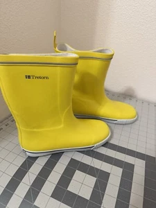 Tretorn Rain Boots Rubber Wellies Yellow Faux Fur Lining EU 39 US 8 Women’s - Picture 1 of 5