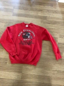 Vintage ~ San Francisco 49er Super Bowl vs Denver Sweatshirt Jan 28, 1990 Medium - Picture 1 of 3