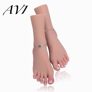 Silikon Weibliche Füße Modell gefälschter Fuß Schaufensterpuppe für Schuhe Socken Fußketten Display - Bild 1 von 12