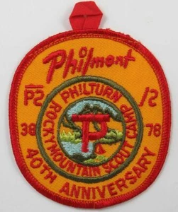 1938-1978 40th Anniv. Philmont Rocky Mt. Scout Camp Philturn Patch RED Bdr. [C-2 - Picture 1 of 1