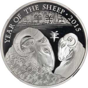 2015 Great Britain Silver 2 Pound Year of the Sheep NGC PF70 Ultra Cameo Early - Picture 1 of 4