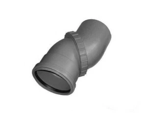 110mm Adjustable Waste Water Pipe Bend 0 - 90 Degrees Elbow UPVC External Grey - Bild 1 von 1