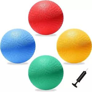4PC 8.5 in Playground Ball with Pump Bouncing Kickball DodgeBall Outdoor Indoor - Picture 1 of 6