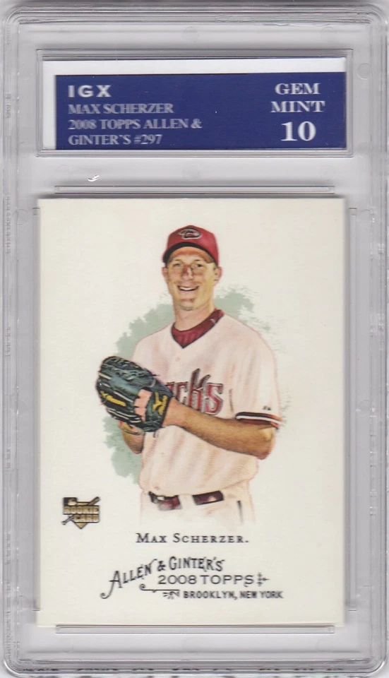 MAX SCHERZER ROOKIE CARD 2008 Topps Allen & Ginter Baseball GEM MINT 10 $$ RC! Foto 1 de 1