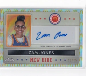 Zam Jones 2024 Topps Chrome McDonald's All American New Hire Badge Auto #/75 - Bild 1 von 2