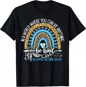 Be Kind Autism Awareness Tee Leopard Rainbow Choose Kindness T-Shirt Hoodie - Picture 1 of 18