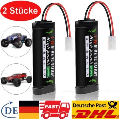 7,2V 5000mAh NI-MH Akku Battery Batterie mit Tamiya Stecker für RC Auto Boot 1/2 - Bild 1 von 4