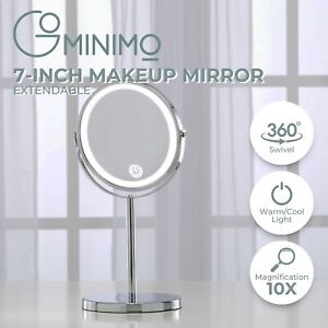 Gominimo 10x Magnifying Makeup Mirror with LED Light Cosmetic 360°Rotation