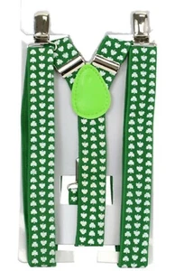 Irish Flag Fashion Suspenders Shamrock St. Patrick's Day Mini Banner Cloth Gift - Picture 1 of 3