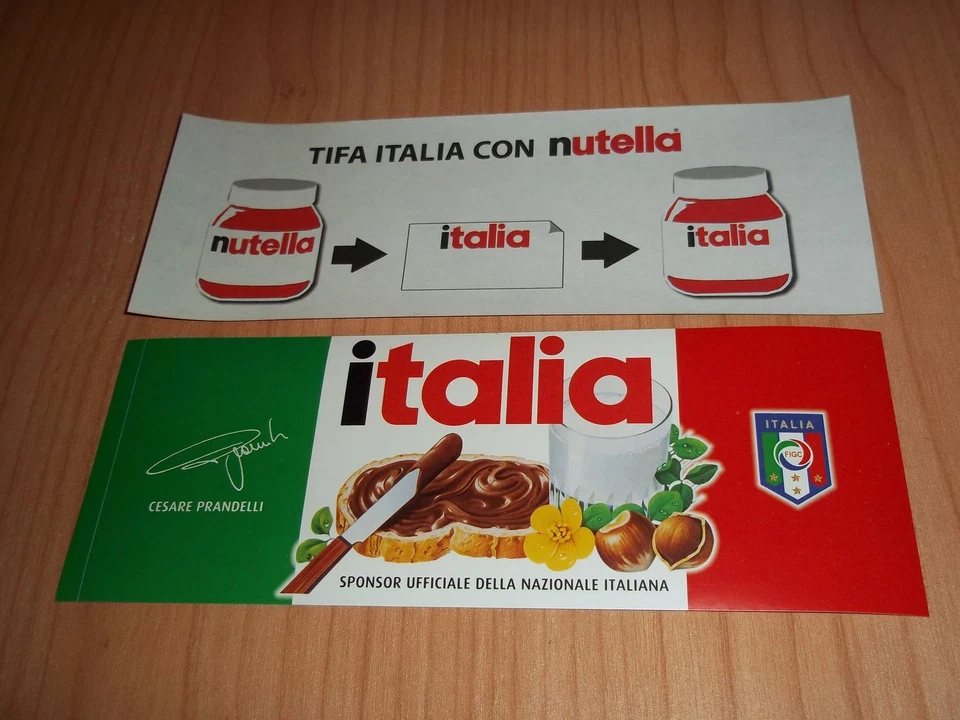 Étiquette Nutella Tricolore Signée Par Prandelli Ferrero Italie Mondiaux 2014 - Photo 1/1