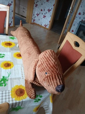 Zugluftstopper Dackel-Plüschtier 120 cm lang,gerippter Cord - Bild 1 von 4