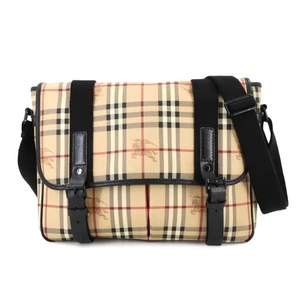 BURBERRY Karo Messenger Schultertasche PVC Leder Beige Haymarket Check 90289281 - Bild 1 von 10