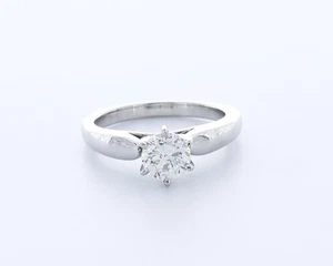 1.0CT Lab-Created Diamond E/VVS1 Round Cut Platinum Prong Classic Solitaire Ring - Picture 1 of 4