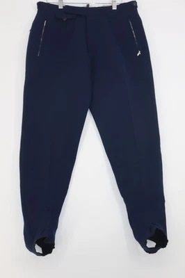 Pantalones de esquí Bogner vintage raros de lana azul marino elásticos correas estribo retro snowboard Foto 1 de 4