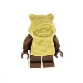 1X Lego Minifigure Star Wars Episode 4/5/6 Ewok Paploo Brown Beige 7139 SW0067