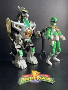 1993 MMPR Green Dragonzord & Tommy Ranger Figure Vintage Tested Works - Picture 1 of 20