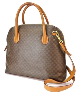 Auténtico Bolso de Hombro Cartera CELINE Marrón Macadam PVC Lona Alma 2 Vías #60556 - Imagen 1 de 16