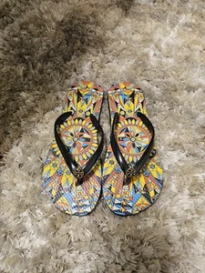 Sandalia Chanclas Tory Burch Psicodélica Geo Esmalte Logo Suela PVC/EVA Talla 6 - Imagen 1 de 6