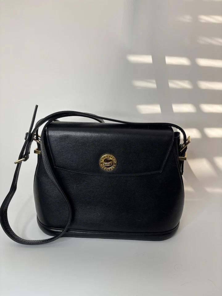 Valentino Garavani Black Leather Shoulder Bag Vintage AUTHENTIC - Image 1 of 4