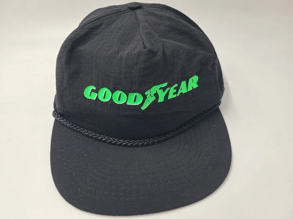Gorra ajustable vintage Goodyear Tires cuerda coche carreras hombres mujeres negro verde Foto 1 de 4