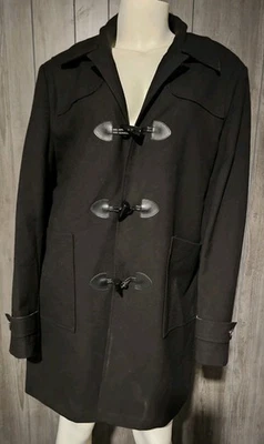 Пейсли и серый мужской Slim Fit с подкладкой переключения кнопка черный пальто Sz LG - Изображение 1 из 4