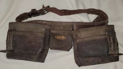 Cinturón de herramientas de cuero vintage AWP sin marca 45" resistente - marrón  Foto 1 de 4