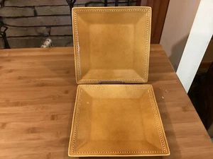 Pier 1 Imports Spice Route Zenzero 10,5" Quadrato 2 Piatti Bordo Perlato - Foto 1 di 5