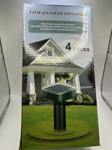 Mole Repellent 4 Pack Ultrasonic Solar Powered Animal Repellent for Outdoor Lawn - Picture 1 of 5