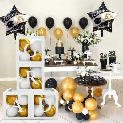 Cajas de globos de graduación, decoraciones de graduación, decoración de fiesta de graduación Foto 1 de 4