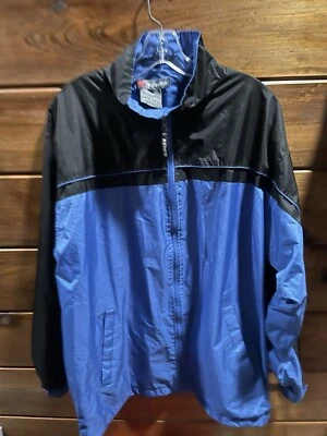 Vintage Kenpo Blue And Black Color block Windbreaker Mesh Jacket Mens Medium - Image 1 of 4