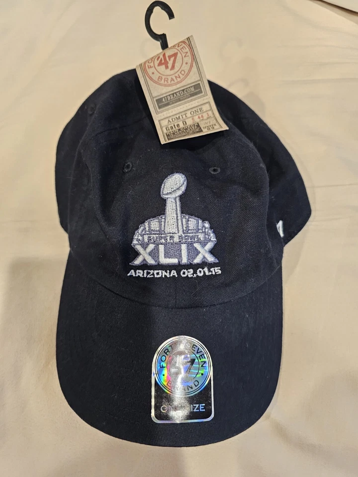 Gorra de pelota Forty Seven Brand Superbowl XLVIII Hat NY NJ 2/2/2014 Seahawks Broncos Foto 1 de 2
