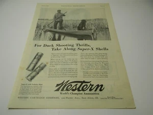 Vintage 1930 Western Cartridge Co. Super-X Shotgun Shell Man Cave Print Ad 5G8F - Picture 1 of 4