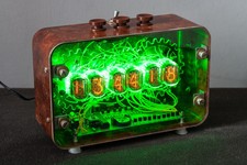 NIXIE Tube Steampunk Desktop Clock Vintage Retro Fallout design Made in Ukraine