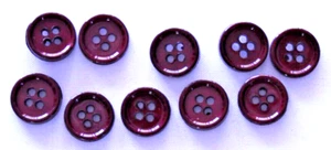 10 Brown, Round, 4 Hole 11mm Astor Plastic Buttons - Picture 1 of 1