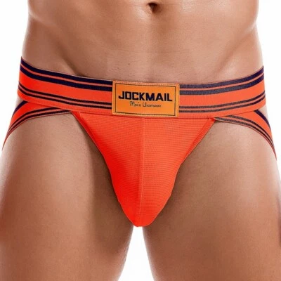 JOCKMAIL Men's Sexy Gay Underwear G String Jockstrap Thong Mesh Bikini Briefs - Image 1 of 2