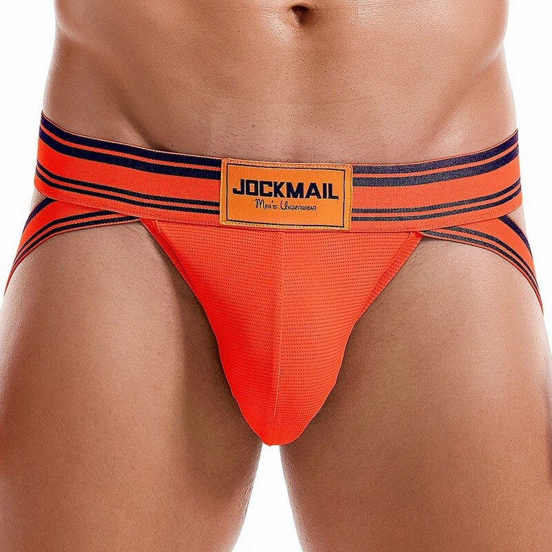 JOCKMAIL Men's Jockstrap Thong Mesh Bikini Briefs Sexy Gay Underwear G String - Image 1 of 1