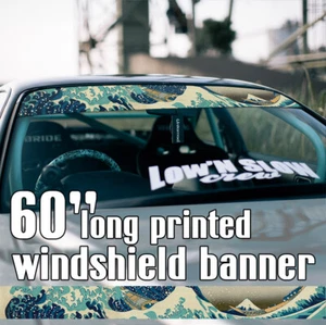 Banner de vinilo parabrisas impreso a tira de 60" Great Wave Kanagawa Classic Japón JDM - Imagen 1 de 1