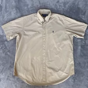 Ralph Lauren Shirt Mens XL Brown Button Down 100% Cotton Blake Short Sleeve - Picture 1 of 10