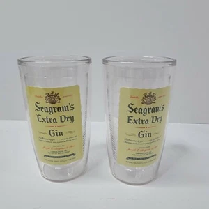 Vintage Tervis Tumbler 2er Pack Seagramme Extra Dry Gin 16 Unzen Becher  - Bild 1 von 7