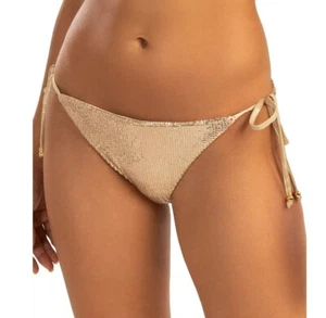 Shoshanna Triangel-Bikini goldfarben Pailletten sauber metallic Schwimmen Größe XS UVP 170 $ - Bild 1 von 2